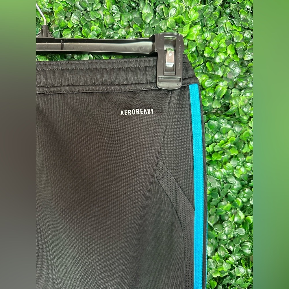 Adidas tricot black/multi colored boys track pants sz Medium - Picture 8 of 9